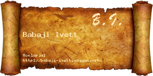 Babaji Ivett névjegykártya